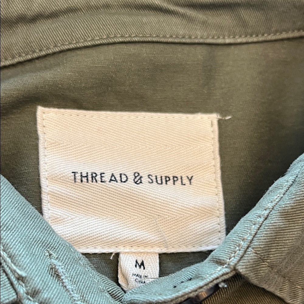 Oversized Thread And Supply Button Front Olive Sh… - image 3